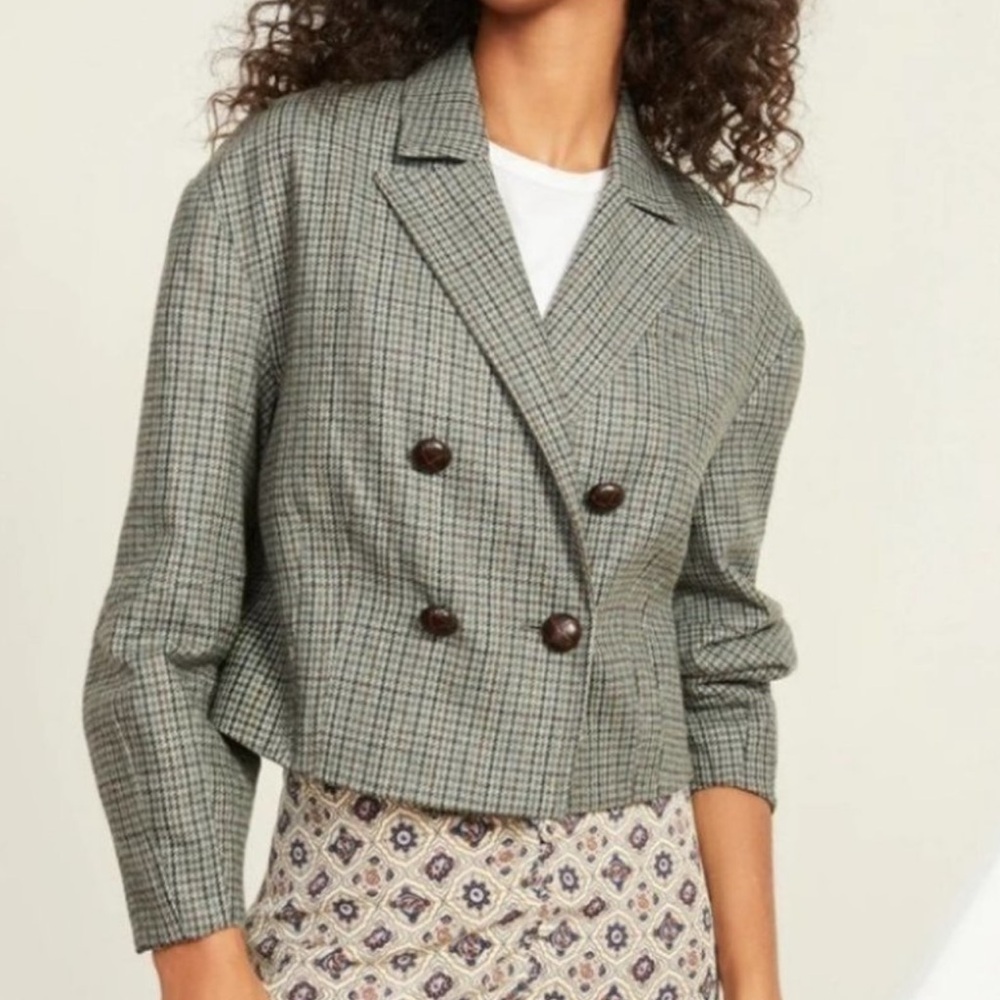 Veronica  Beard Plaid Sybille Cropped Blazer NWOT - Picture 2 of 10